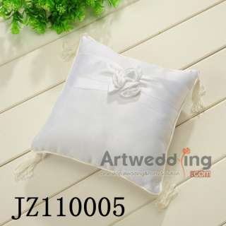 New Satin Wedding Ring Pillow (White/Ivory)