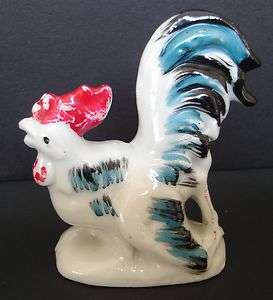 Vintage Japan Rooster Figurine Hen Chicken Hand Painted c 1950s  