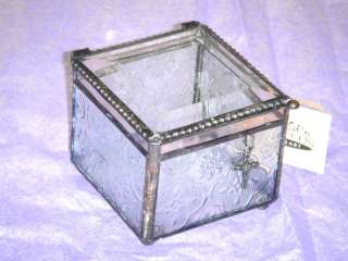   Vintage/Clear Iridized Charm Keepsake/ Jewelry Box NEW IN BOX  