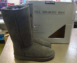 Kirkland Signature™ Tall Shearling Boots GRAY 7 NIB  