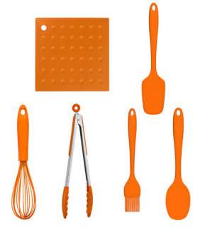 PCs Orange Silicon Kitchen Cooking Utensil Tool Set Quality 