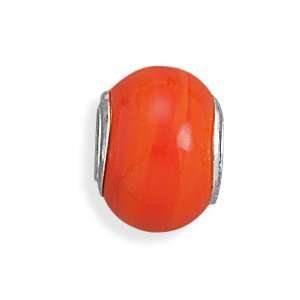  Reddish Orange Glass Bead: Jewelry
