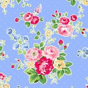 Yard Lakehouse Cottage Chic & Shabby Pam Kitty Floral LH11002 Blue 