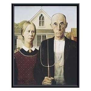   Print   American Gothic   Artist Grant Wood  Poster Size 16 X 20