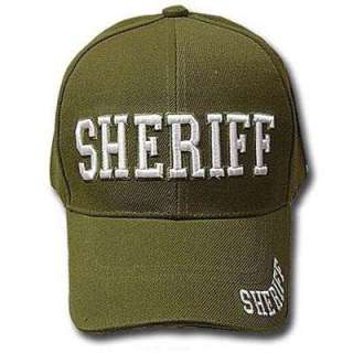 OLIVE SHERIFF BASEBALL CAP LAW ENFORCEMENT POLICE ADJ  