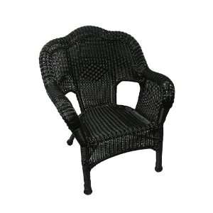   Black Resin Wicker Single Chair #KLY11210BK GD Patio, Lawn & Garden