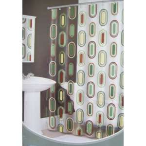   Lounge Design Green/Brown Shower Curtain, 70 x 72