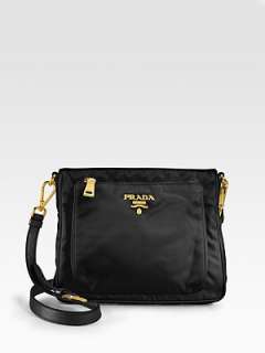 Prada   Nylon & Saffiano Leather Mini Messenger Bag    