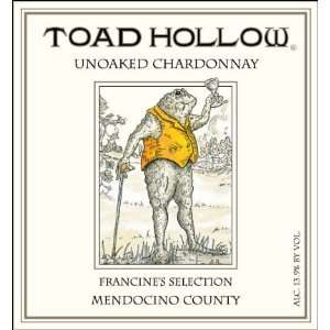  Toad Hollow Unoaked Chardonnay Francines Selection 2010 