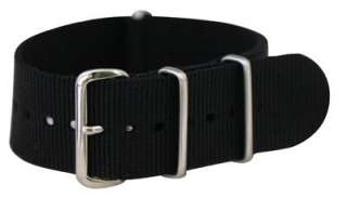 24MM BLACK   Nylon NATO SOLID WATCH BAND Strap G 10 FITS ALL  