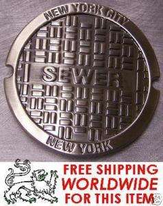 Pewter Belt Buckle New York City Sewer Manhole Cover N  