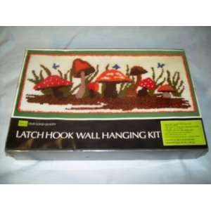  Latch Hook Wall Hanging Kit titled Mushrooms   finished size is 