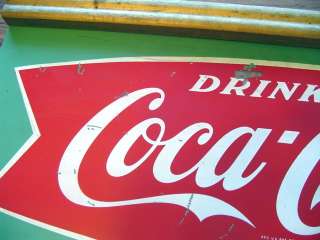   DRINK COCA COLA FISHTAIL MENU BOARD SIGN MASONITE 29”  
