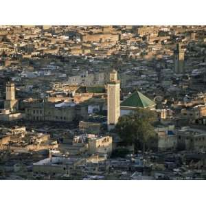  The Medina, Old Walled City from Hill, Fez, Morocco, North 