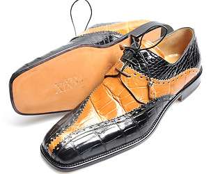   Black/Brown Alligator Saddle Oxford Shoes 14 M   NIB $1,495!  