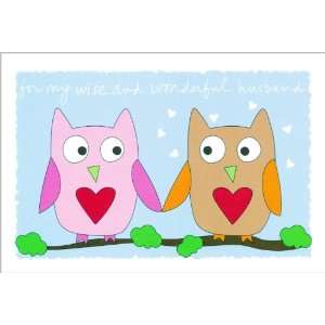 Husband Birthday Greeting Card Owls