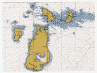 BEAVER ISLAND MI Nautical Chart Map Postcard Repro  