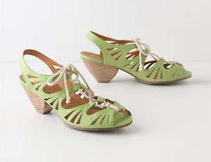Anthropologie Green Roped Cutout Heels Sandals NIB by Miss Albright