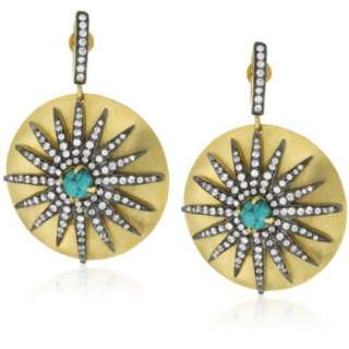 Kanupriya Heritage Collection 22k Gold Plated Turquoise Earrings 