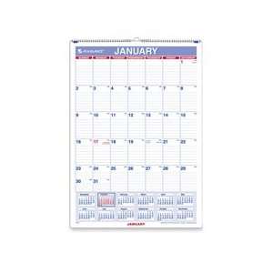   Calendar W/Ruled Daily Blocks, January December, 12 X 17 Office