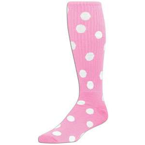 Red Lion Polka Dot Sock   Volleyball   Accessories   Pale Pink/White