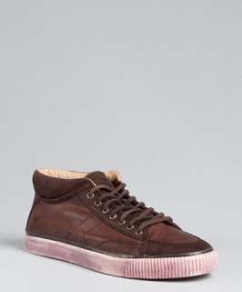 Frye dark brown leather Miller lace up sneakers