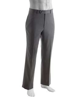 Tommy Hilfiger pearl grey wool Gaines flat front hemmed pants