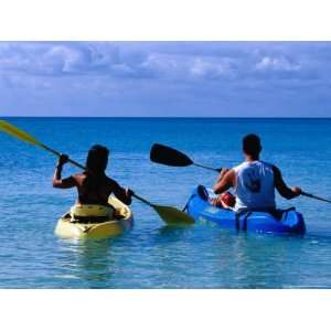  Man and Woman Kayaking on Fernandez Bay, Cat Island 