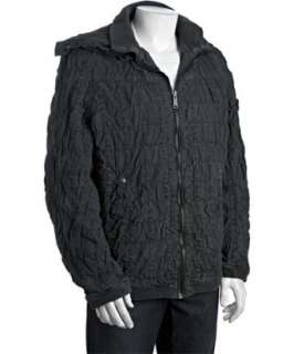 Jetlag charcoal quilted cotton Flight hooded jacket   up to 