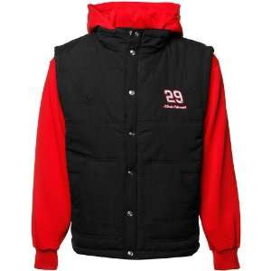   Kevin Harvick Black Red 3 in 1 Full Zip/Full Button Hoodie Jacket
