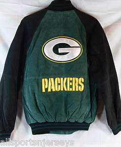 NWT NFL SUEDE LEATHER JACKET   GREEN BAY PACKERS   LARGE 787329813374 
