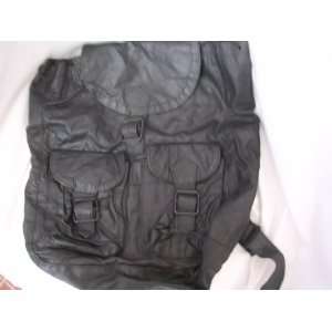  Luxury Leather Black Backpack Tote Bag 
