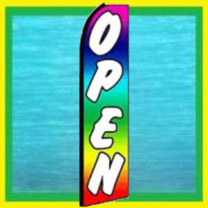 RAINBOW OPEN Advertising Feather Swooper Banner Ad Flag  