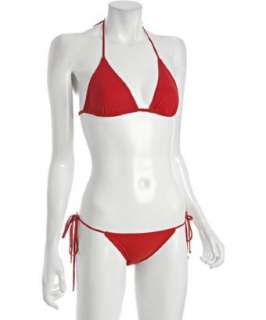 Dolce & Gabbana red triangle halter string bikini   