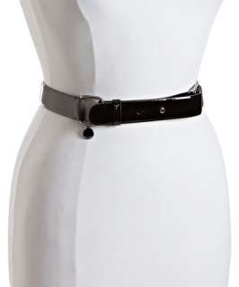 Stella McCartney grey and black patent faux leather belt