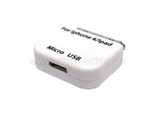 White Micro USB to dock for iPhone 4 iPod iPad adapter  