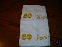 Embroidered 50th Wedding Anniversary Pillow Cases  
