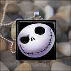 NIGHTMARE BEFORE CHRISTMAS SKULL GLASS PENDANT NECKLACE