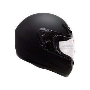 Flat Matte Black Full Face Motorcycle Street Sport Bike Helmet (Large)