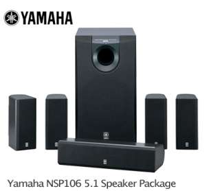   NEW Yamaha 5.1 Surround Speaker Package w/ Powered Subwoofer NS P106