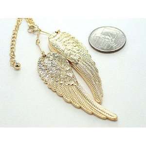  Gold Angel Wings Necklace Pendant Charm 