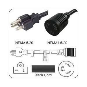 PowerFig PF52012L52072 AC Power Cord NEMA 5 20 Plug to L5 20 Connector 