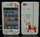   Hard back and front case for iphone 4 4S white LOVE +SCREEN PROTECTOR