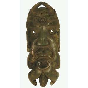  Jade Sculpture Horned God Mask 