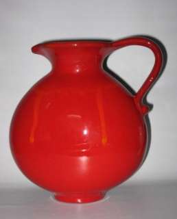 Blue Mountain Pottery Red Pitcher Vase Retro Canadian  