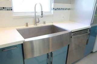 33 Single Bowl Curved Front Farmhouse Apron Sink  