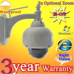 PTZ Wireless IP WaterProof Outdoor IP Camera 3X Optical Zoom IR Cut 