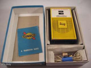 Vintage Sunoco Sun Oil Company Advertising Novelty Transistor Radio 