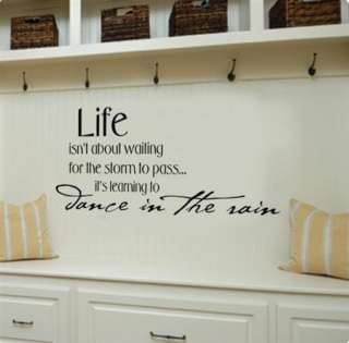 DANCE IN THE RAIN Wall Decal/Sticker/Words/Quote/Letter  
