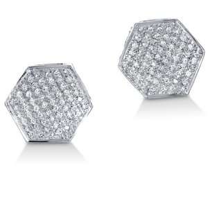   Diamond Micro Pave Set Studs Round Cut Diamond Earrings (2/5 cttw